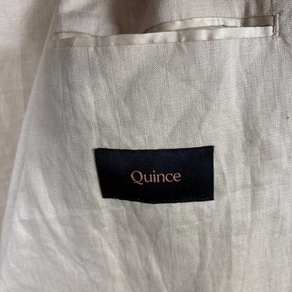 NWT Quince European Linen Blazer Men's XL Driftwood Beige Tan Summer Lightweight - Picture 7 of 10